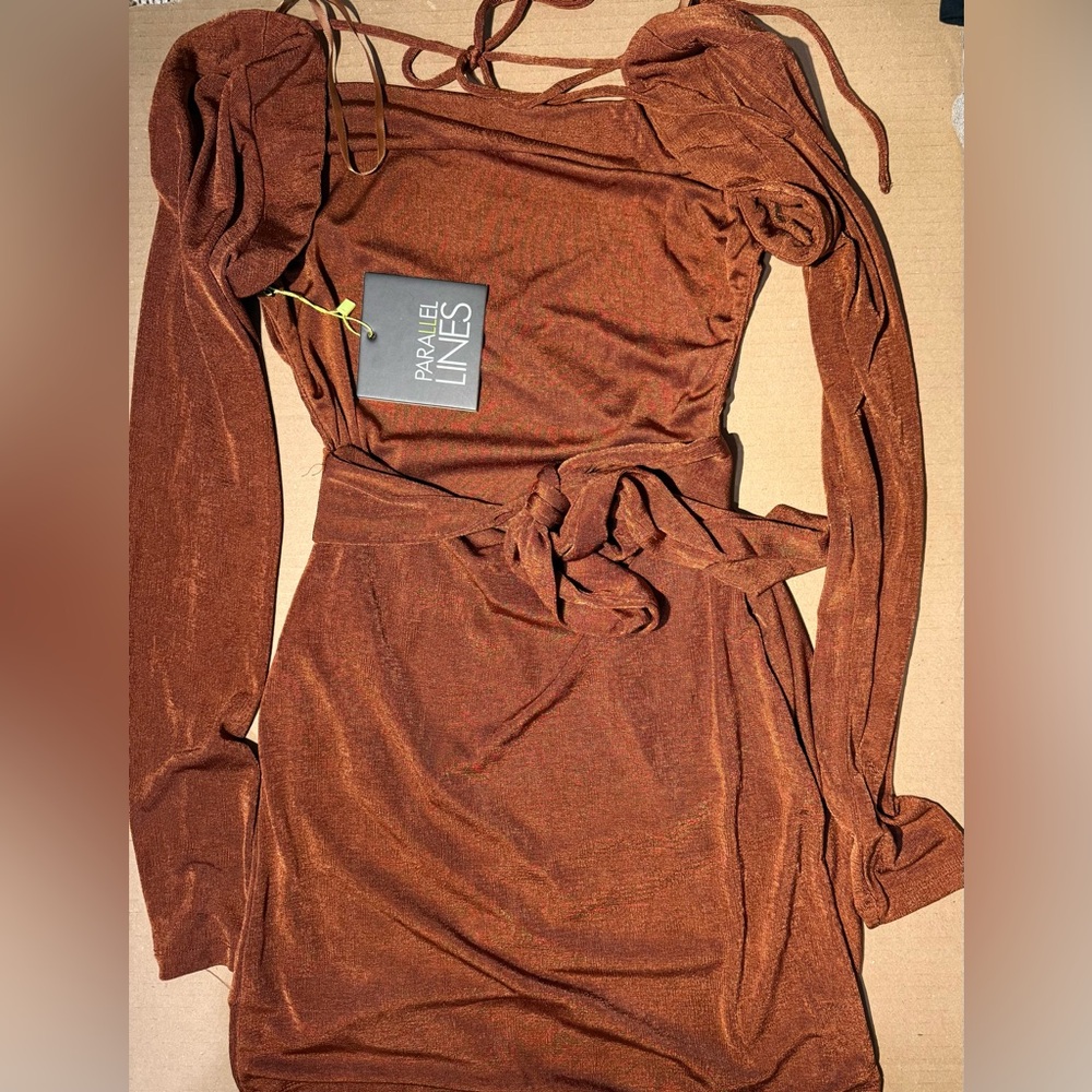 Parallel Lines Backless Mini Dress - Picture 3 of 7